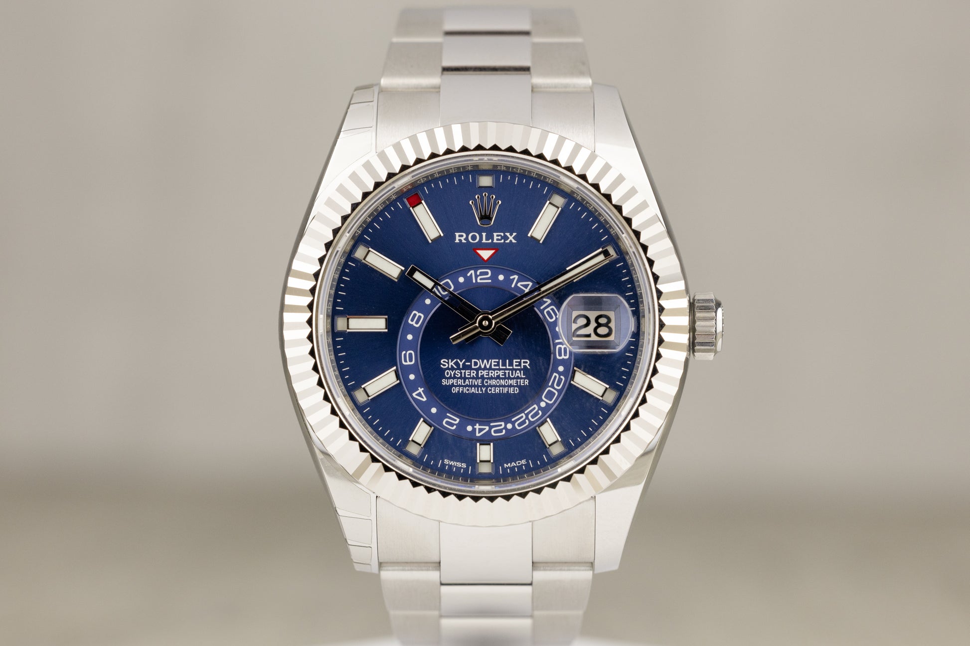 Rolex 326934 Sky-Dweller Stainless Steel Oyster Bracelet Blue Dial